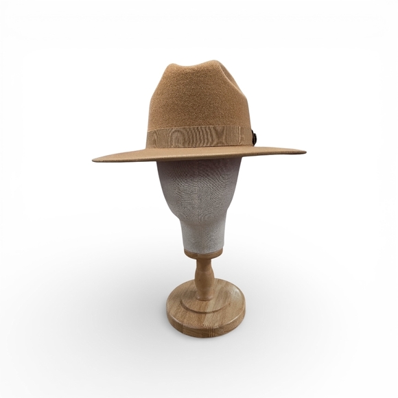 BRUNO CAPELO MONARCH  3" BRIM ACORN/ RED BOTTOM 100% WOOL FEDORA HAT. MOL-202 - Picture 2 of 6